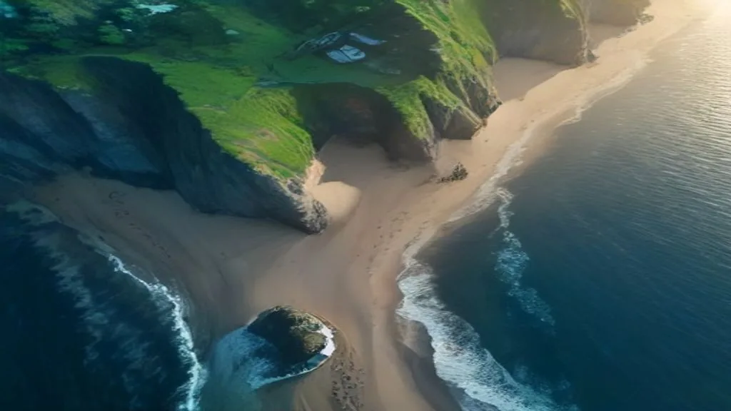 Drone portátil 4K ultraleve abaixo de 249 gramas sobrevoando paisagem costeira em 2026