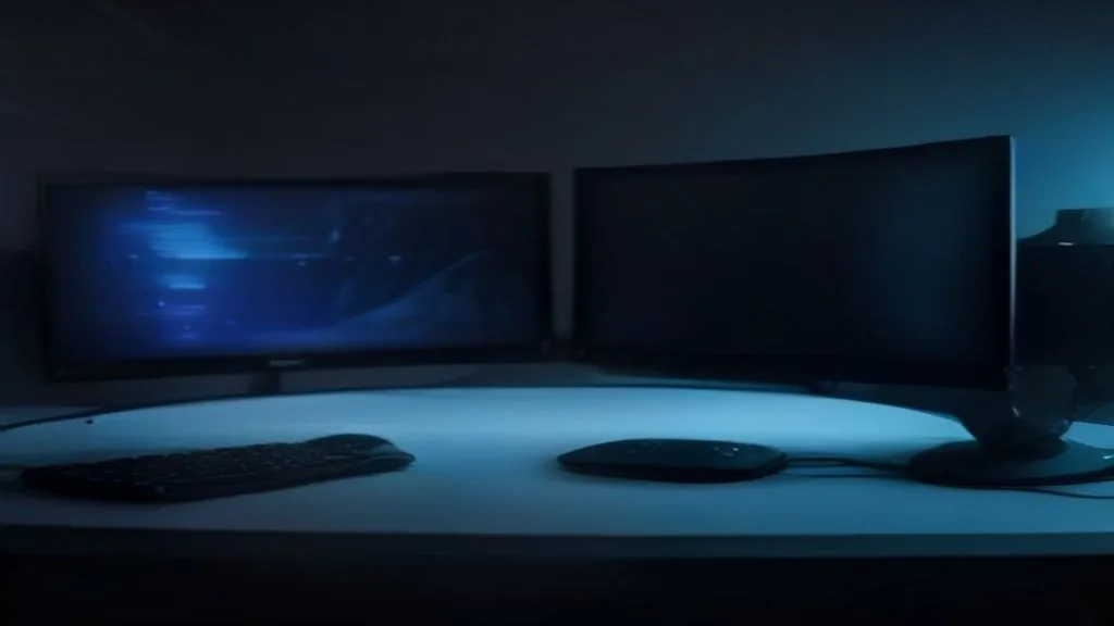 Comparativo visual entre monitor gamer OLED e Mini-LED em setup moderno em 2026